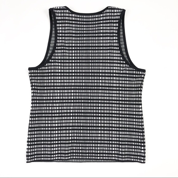 THEORY Aviela Prosecco Black White Knit Tank Top - Picture 2 of 3